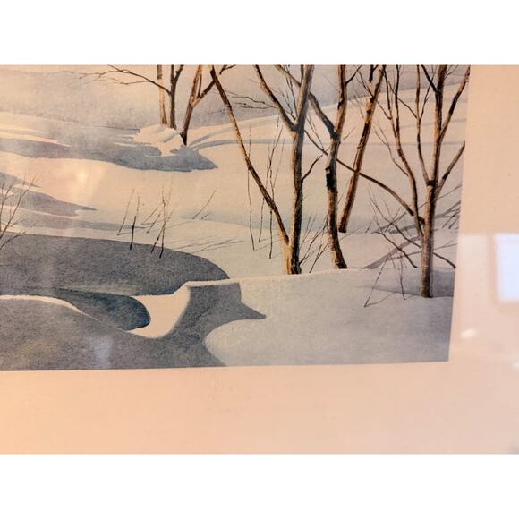 American Artist Sam Hageman Poster Print of a Farm During Winter Time - Picture 6 of 6